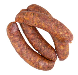 isolated close-up photo of pork sausage