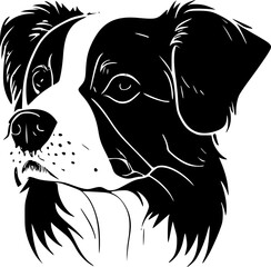 black and white dog head icon