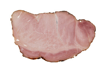 isolated close-up photo of ham slice