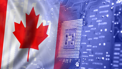 High tech. Made in Canada. 3d illustration
