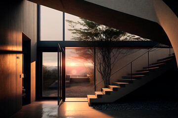 Fototapeta premium Minimal asian interior design