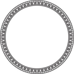 Vector round Indian patterns. National circle ornaments, borders, frames. monochrome decorations of the peoples of South America, Maya, Inca, Aztecs. Print for fabric, paper, textile..