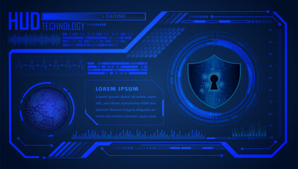 hud Padlock fingerprint cyber security background.
