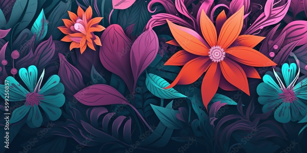 Poster a cluster of blooms that may be found in the grass. generative ai
