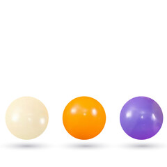 Set of glossy colored balls on a gray background. eps 10