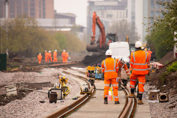 Railway station tracks, railway construction
