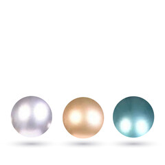 Set of Realistic Collection colorful glossy spheres isolated on transparent background . eps 10