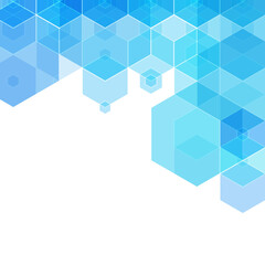 Blue hexagon background. Vector graphics. Presentation template. eps 10