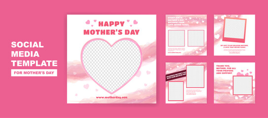 Social Media Post Design Template for Mother's Day. Celebrating Mother's Love and Role in Our Lives.