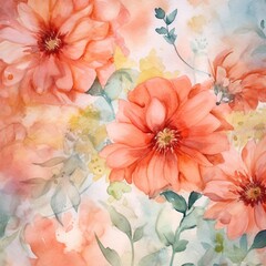 flatlay flower background, love concept, water colour