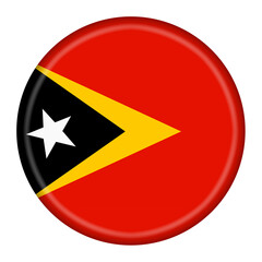 East Timor flag button 3d illustration with clipping path