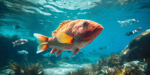 red fish in the ocean