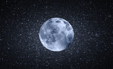 Full  Moon in the space "Elements of this image furnished by NASA "
