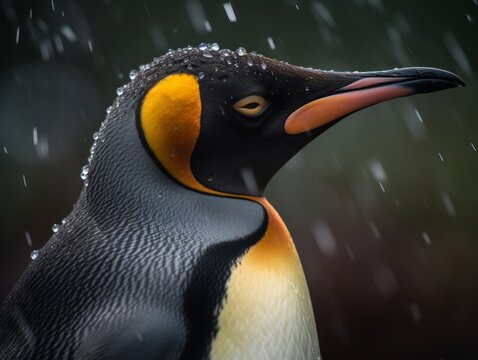 Vivid Penguin Portrait: Arctic Wildlife AI Generated