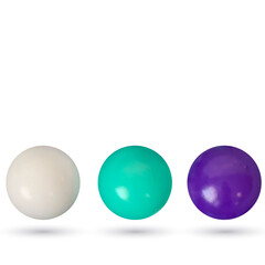 Set of realistic pearls of different color isolated on the white background. 3d illustration. eps 10
