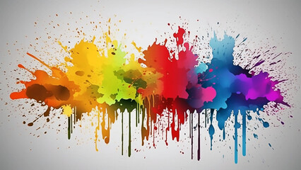 Fototapeta na wymiar Abstract Pride Flag Colors in paint splatter style