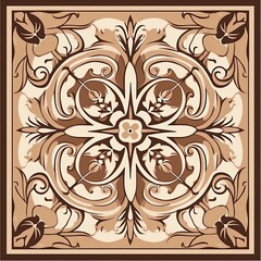 Brown flowers tile