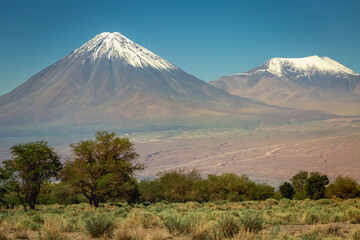 Fototapeta na wymiar Licancabur at sunny day, Atacama, volcanic landscape, Chile, South America