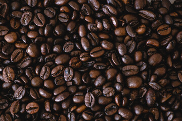 Roasted coffee beans for background