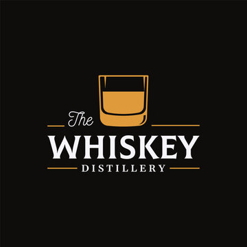 Vintage premium whiskey logotype label with hand lettering. for drinks , rum, pub, company.