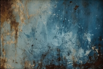 Old texture. Grunge overlay. Weathered surface. Blue beige dirt stains dust scratches on aged worn dark abstract illustration background