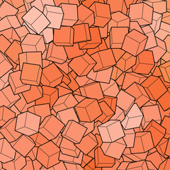 Red presentation template. Design element. Cubes. eps 10
