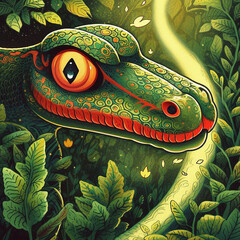 Boitata - Mythological creature from folklore in Brazil - obrazy, fototapety, plakaty
