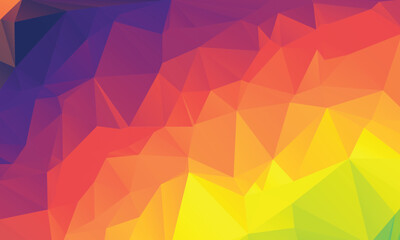 Rainbow Color Polygon Background Design, Abstract Geometric Origami Style With Gradient