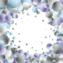 Photo frame made of round colored shapes. Sample. eps 10