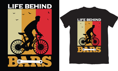 LIFE BEHIND BARS-BMX BIKE T-SHIRT DESIGN GRAPHIC