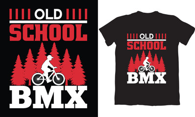 OLD SCHOOL BMX-BMX BIKE T-SHIRT DESIGN GRAPHIC