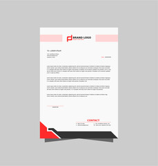 Business letterhead template. Modern simple and clean letterhead design. Corporate letterhead layout in red color.