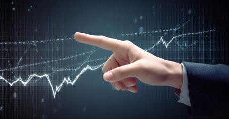 analysis concept graph business network hand technology virtual chart cyberspace. Generative AI.