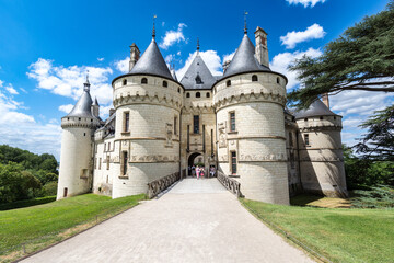 Fototapeta na wymiar Frontal view of Chaumont castle in the Loire Valley, France