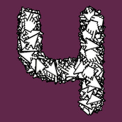 Cyrillic letters with digital arrows and hands.