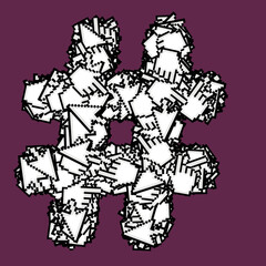 Numbers and signs with website arrows and signs.