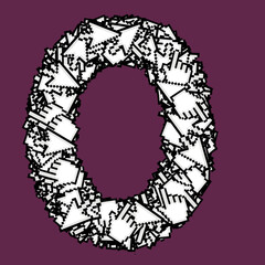 Numbers and signs with website arrows and signs.