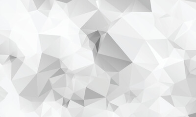 White Color Polygon Background Design, Abstract Geometric Origami Style With Gradient