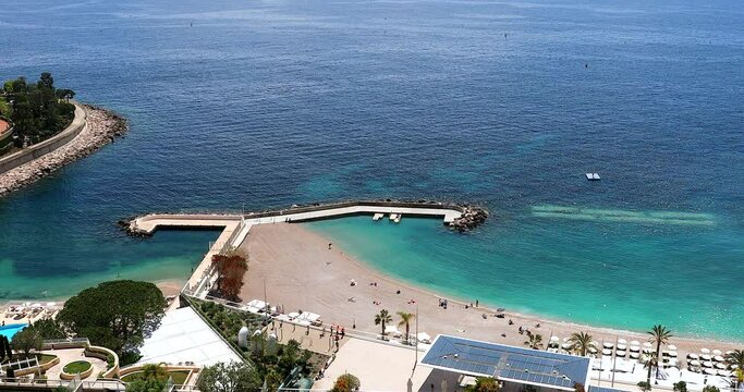 Larvotto Beach Aerial in Monte Carlo