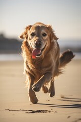 golden retriever dog on the beach