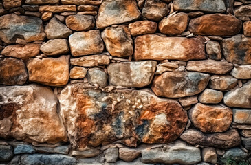 Background of stone wall texture. Close-up. Generative AI.