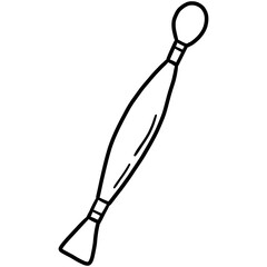 Wooden stack, tool for pottery and ceramics, clay modeling, cartoon doodle vector icon