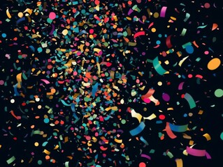 Colorful illustration of falling confetti