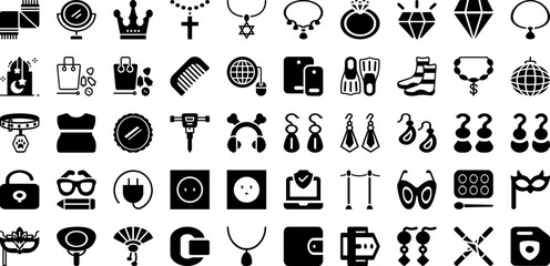 Access Icon Set Isolated Silhouette Solid Icons With Internet, Access, Sign, Icon, Symbol, Illustration, Vector Infographic Simple Vector Illustration