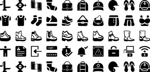 Access Icon Set Isolated Silhouette Solid Icons With Illustration, Icon, Vector, Sign, Internet, Access, Symbol Infographic Simple Vector Illustration