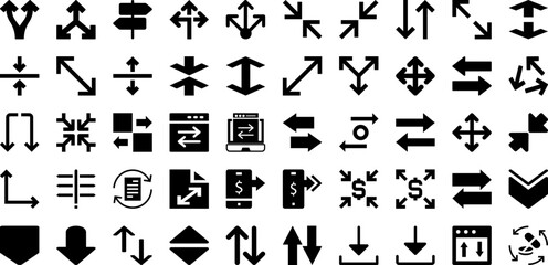 Arrows Icon Set Isolated Silhouette Solid Icons With Vector, Sign, Set, Icon, Symbol, Arrow, Right Infographic Simple Vector Illustration