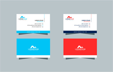 Professional name card design. Modern elegant business card template. Simple corporate visiting card layout.