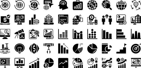 Business Icon Set Isolated Silhouette Solid Icons With Icon, Business, Vector, Symbol, Set, Web, Line Infographic Simple Vector Illustration
