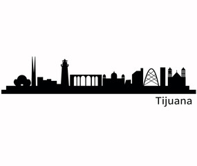 Tijuana city skyline silhouette