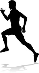Silhouette Runner Man Sprinter or Jogger Person